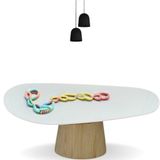 Mesa De Jantar Cone Oval Orgânica 160x90cm