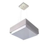 Lustre Para Sala De Jantar Vivare Md-4402 Cúpula Em Tecido 40x40cm Cor Rustico-cinza Bivolt