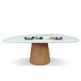 Mesa De Jantar Cone Oval Orgânica 198x122cm