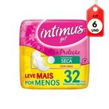 Kit C/06 Intimus Gel Tripla Proteção Seca C/abas C/32 Absorvente