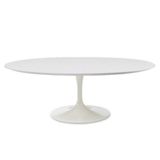 Mesa De Jantar Tulipa Saarinen Oval 180x100 Cm Tampo Laqueado Cores Branco