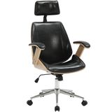 Cadeira Para Escritóriopresidente Giratória Office Natural Polaris Corano R01 Preto - Lyam Decor