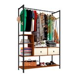 Guarda Roupa Closet Industrial Modulado Canela Off White