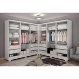 Closet  Em Mdp 8 Gavetas E 14 Prateleiras Clic Móveis Branco