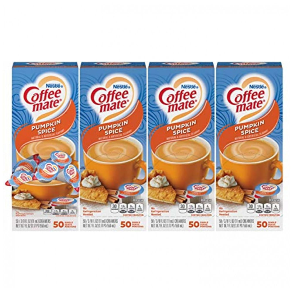 Creme Para Café, Líquido Não Lácteo Com Sabor De Abóbora Em Cápsulas, 4 Caixas De 50 Unidades, Nestlé Coffee Mate