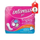 Kit C/03 Intimus Gel Absorvente Higiênico Seca S/ Abas C/8