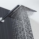 Ducha Inox Quadrada 25x25 Cm Parede Cromada Braço Redondo