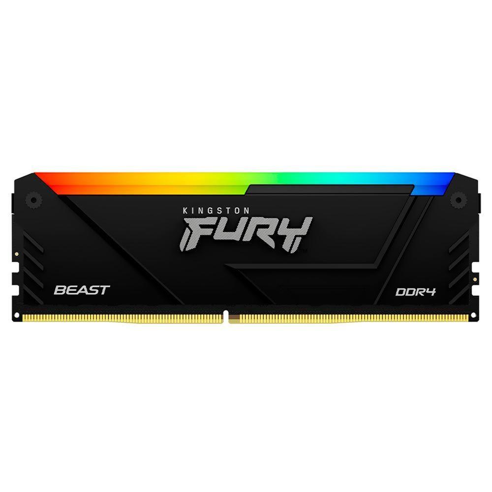 Memória Ram Kingston Fury Beast Ddr4 16gb 3200mhz Rgb - Preto (kf432c16bb2a-16)