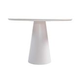 Mesa De Jantar Cone Redonda 100 Cm Laqueada Cores Branco