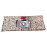 Pia De Cozinha Granito 160 Cm Arabesco Standard Cuba Simples Bege Arabesco