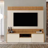 Estante Para Tv E Home 180cm Sem Led Com 3 Gavetas Boreal Naturalle/off White