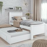Cama Lopas Solteiro 0,90 Athenas Com Cama Auxiliar Branco