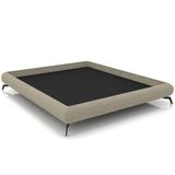 Cama Casal King Pés De Ferro Estilo Industrial 210cm Otto P05 Linho Bege