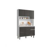 Kit Cozinha Compacta 105cm Com 6 Portas 1 Gaveta Márcia Cinza Claro