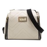 Bolsa Transversal Feminina Pequena Com Detalhes Ziper E Costuras Alça Regulavel