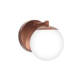 Arandela Figo Bronze Com Globo De Vidro Branco