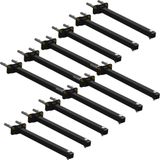 12 Suportes Refletor Base Reta Braço 80 Cm 12 Cjts - Preto