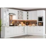 Cozinha Completa Americana 19 Peças (6aéreos+6balcões+2paneleiros+5tampos) S/pia Cz264 Branco - Henn