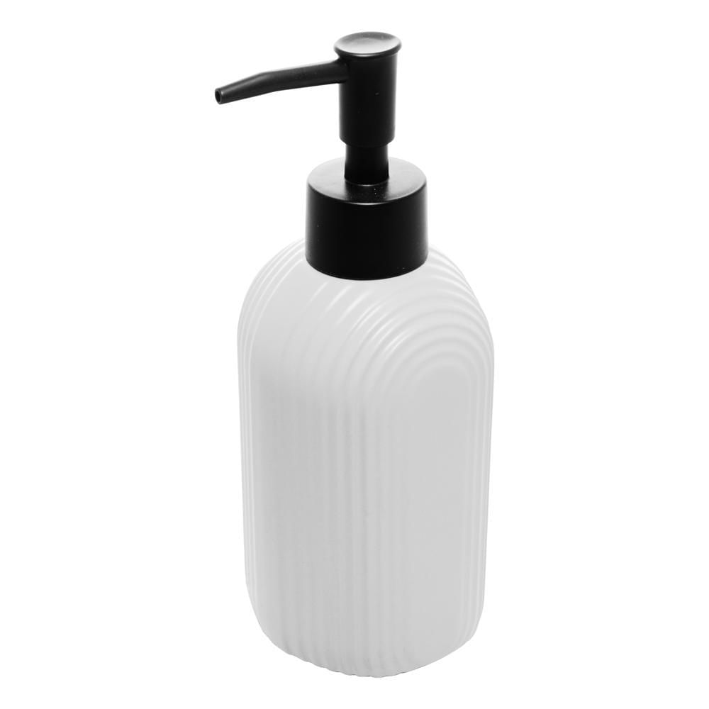 Porta Sabonete Líquido De Cerâmica Granilite Arcos Branco 350ml - Wolff