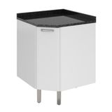 Balcão De Canto Itatiaia 1 Porta Com Tampo Branco