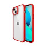 Clarity Case Para Iphone 14 Plus Transparente Com Vermelho - Capa Antichoque Dupla