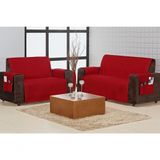 Protetor De Sofa Home 3 E 2 Lugares - Vermelho