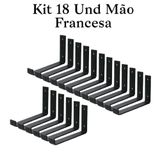 Mão Francesa Invertida 21cm Ferro Industrial Suporte Kit 18 Peças Medcombo