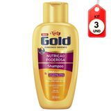 Kit C/03 Niely Gold Nutrição Poderosa Shampoo 300ml