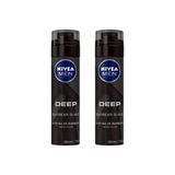 Espuma De Barbear Nivea Deep Black 200ml - Kit Com 2un