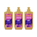 Creme Pentear Niely Gold Salva Fios 250ml - Kit Com 3un