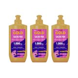 Creme Pentear Niely Gold Salva Fios 250ml - Kit Com 3un