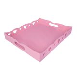 Bandeja De Coração Para Café Da Manhã 100% Mdf (35x30x05) Rosa