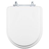 Tampa Vaso Sanitário Madeira Laqueada Riviera Branco Para Bacia Celite