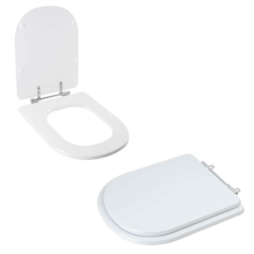 Assento Sanitário Tampa De Vaso Branco Mdf Laqueado Compacta Para Bacia ...