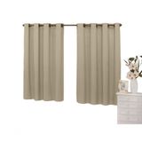 Cortina 2,80x1,30 Sala Quarto Cozinha Blackout Corta Luz Cor:bege