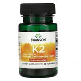 Vitamina Natural K2, 50mcg, 30 Cápsulas Softgel, Swanson