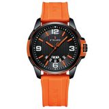 Relógio De Pulso Masculino Pulseira Clássica De Silicone Esportivo Laranja