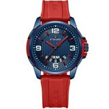 Relógio De Pulso Masculino Pulseira Clássica De Silicone Esportivo Vermelho