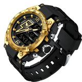 Relógio Masculino Militar Esportivo Digital 6137 Preto Dourado