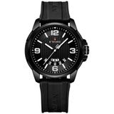 Relógio De Pulso Masculino Pulseira Clássica De Silicone Esportivo Preto