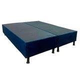 Base Para Cama Box Queen Size Isofort Luxo Em Tecido Suede 158x198x42cm Ley Colchões Azul