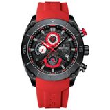 Relógio De Pulso Quartzo Masculino Esportivo Luminoso Impermeável Vermelho