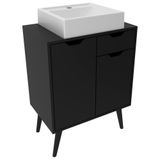 Gabinete Com Cuba Para Banheiro Bn3600x37 Preto