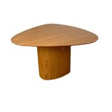 Mesa De Jantar Cone Orgânica Redonda 90x93 Cm Base Freijó Tampo Freijó