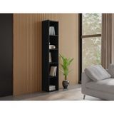Estante Livreiro Com Prateleiras Janaína Kit 3 Unid Preto