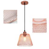 Lustre Abajur Cupula Pendente Metal Aramado Ambiente Casa Decoraçao Quarto