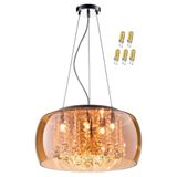 Lustre Pendente Soho Cristal K9 E Vidro Âmbar 40cm 110v/220v