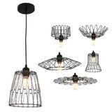 Lustre Pendente Luminaria Teto Decoraçao Moderna Ajustavel Rustica Metal Aramado Iluminaçao Casa Qua