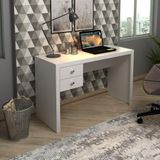 Mesa Para Escritório Com 2 Gavetas Branco