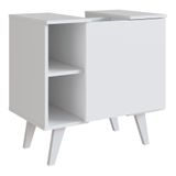 Gabinete Para Banheiro 01 Porta E 4 Nichos B86 Branco Novam Branco